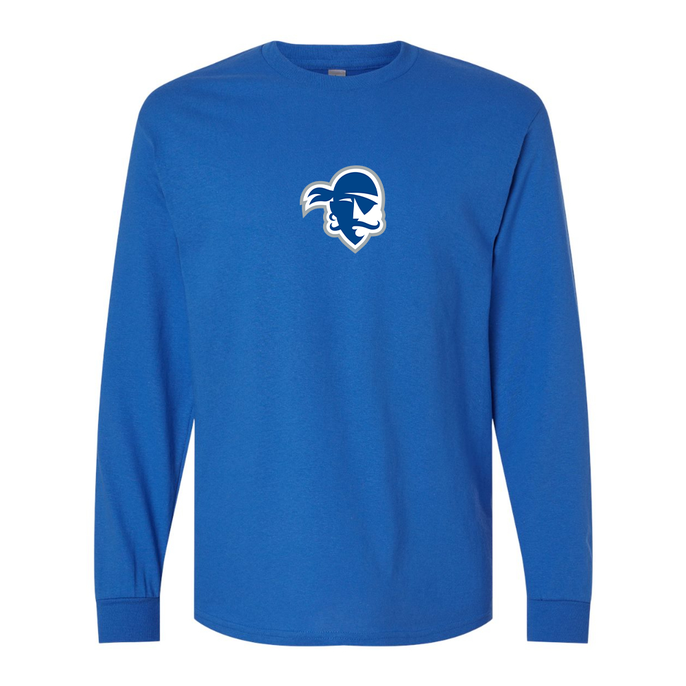 Men's Seton Hall Pirates Logo Gildan Heavy Cotton Long Sleeve T-Shirt