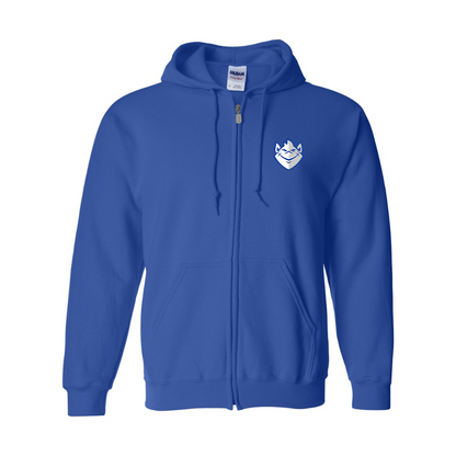 Men's Saint Louis Billikens Logo Gildan  Heavy Blend Full Zip Hooded Sweatshirt