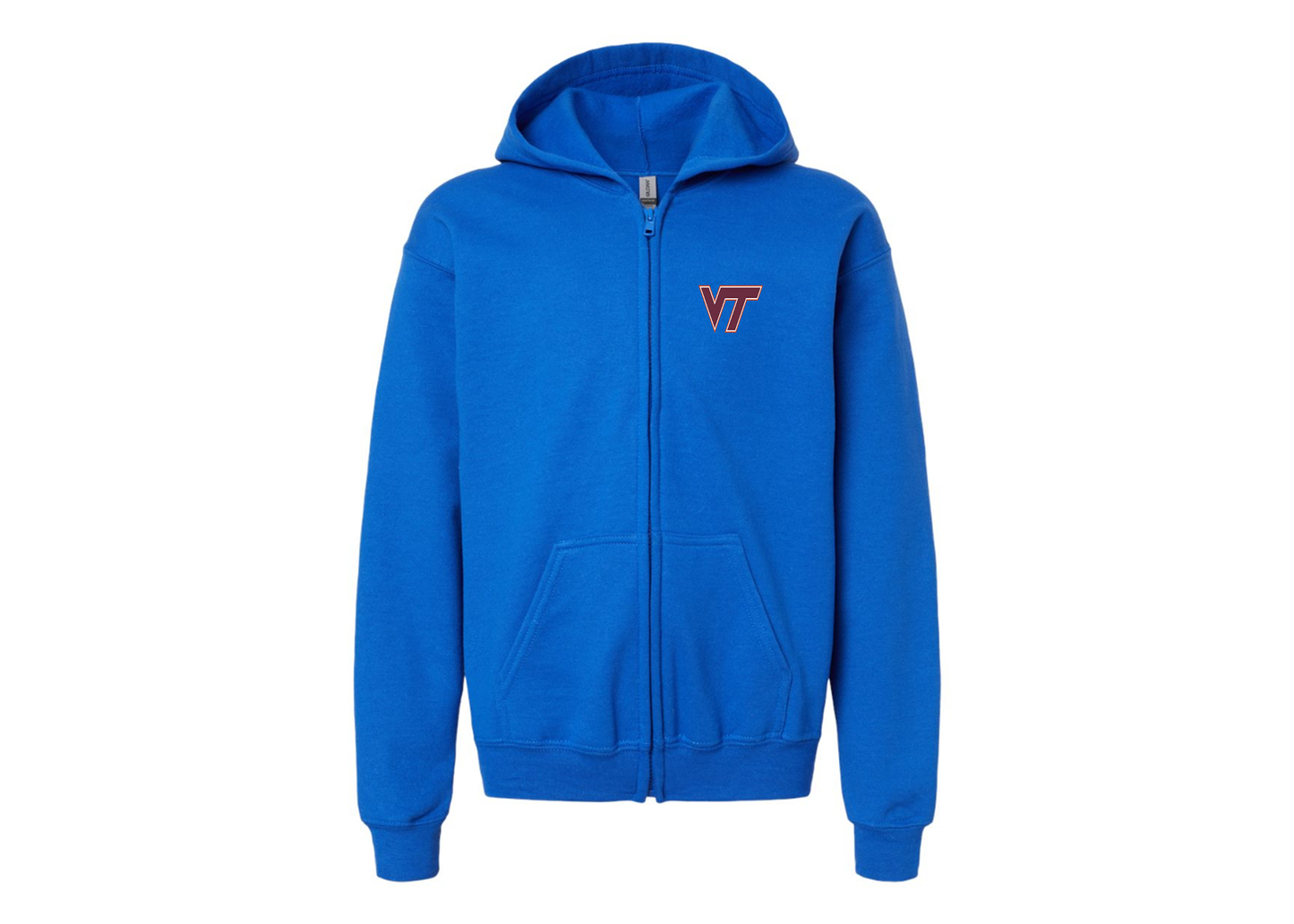 Gildan Heavy Blend Youth Virginia Tech Hokies Full Zip Hooded Sweatshirt
