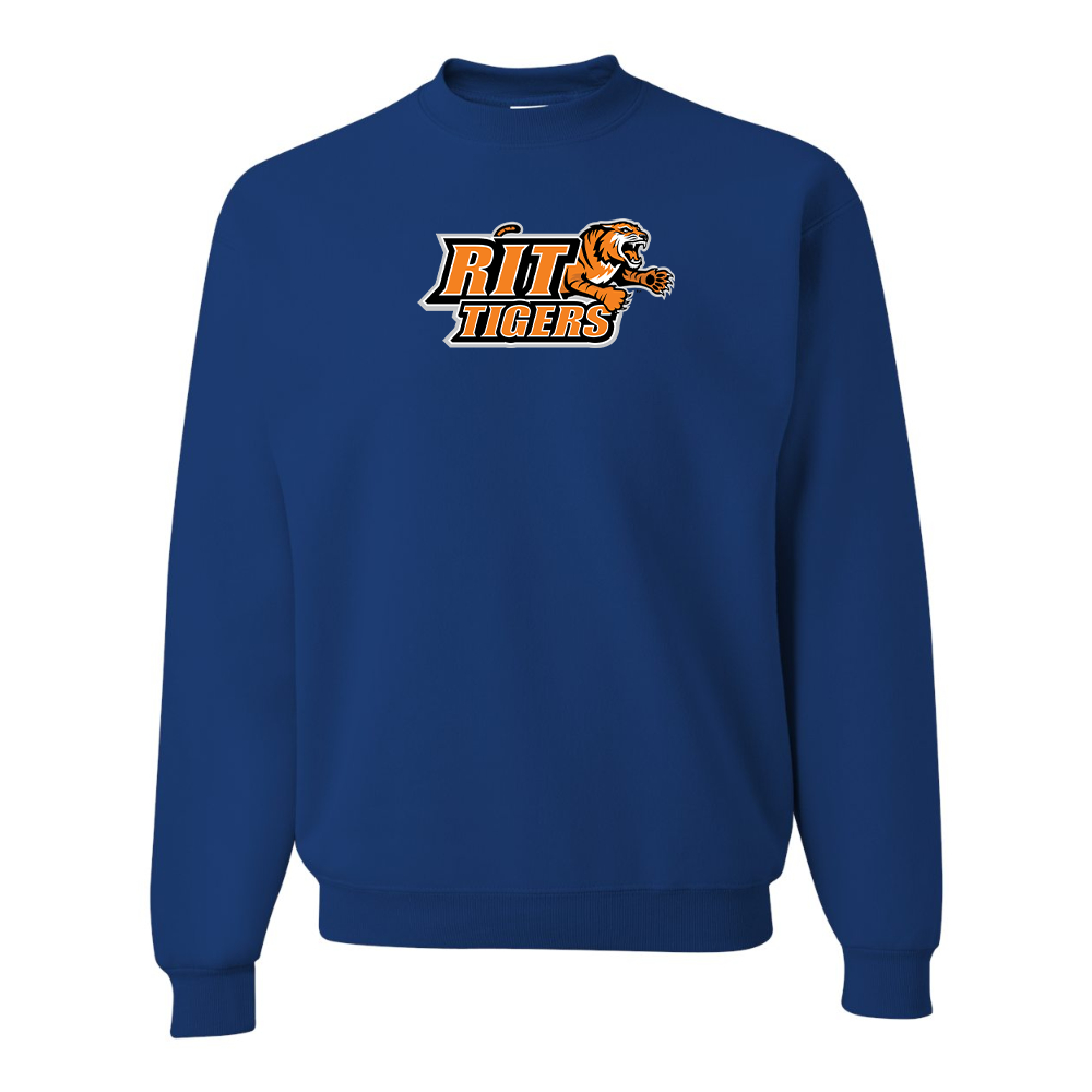 Men's RIT Tigers Logo  JERZEES NuBlend Crewneck Sweatshirt
