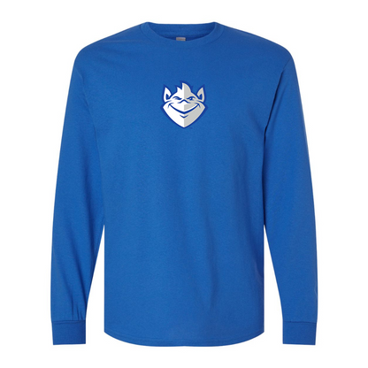 Men's Saint Louis Billikens Logo Gildan Heavy Cotton Long Sleeve T-Shirt