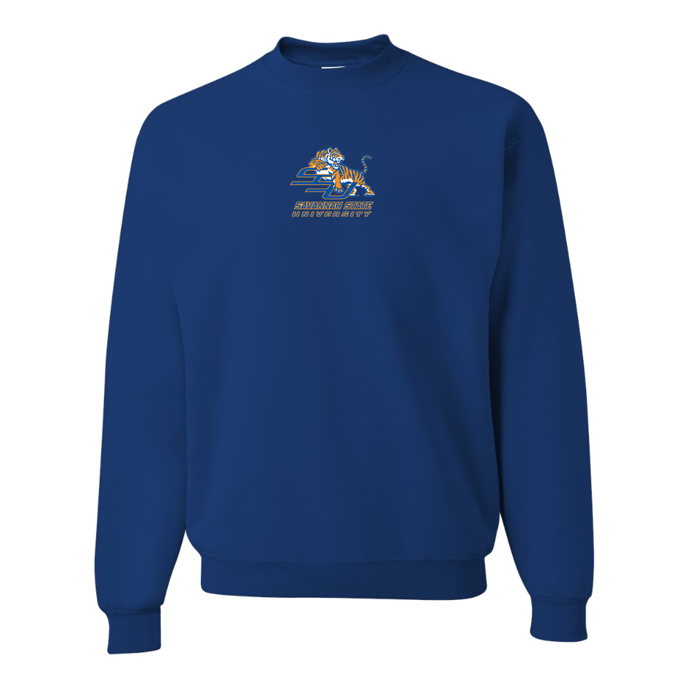 Men's Savannah State Tigers Logo JERZEES NuBlend Crewneck Sweatshirt