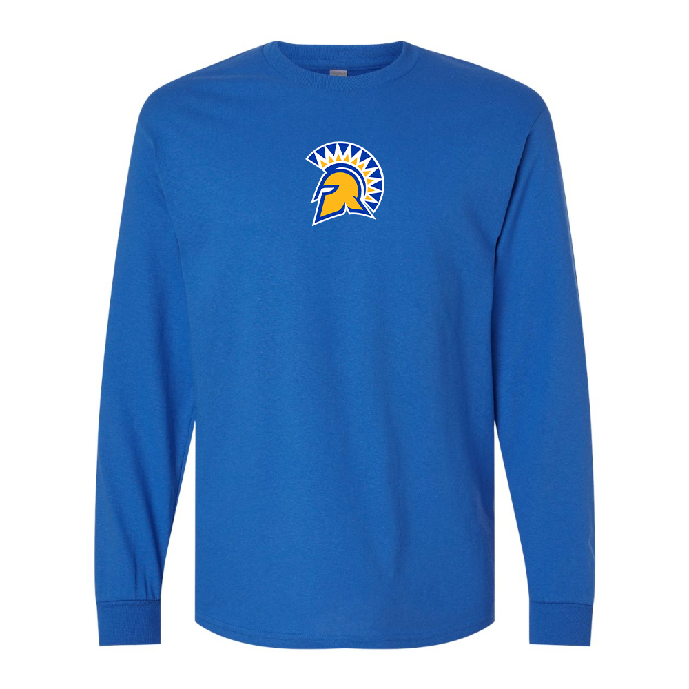 Men's San Jose State Spartans Logo Gildan Heavy Cotton Long Sleeve T-Shirt