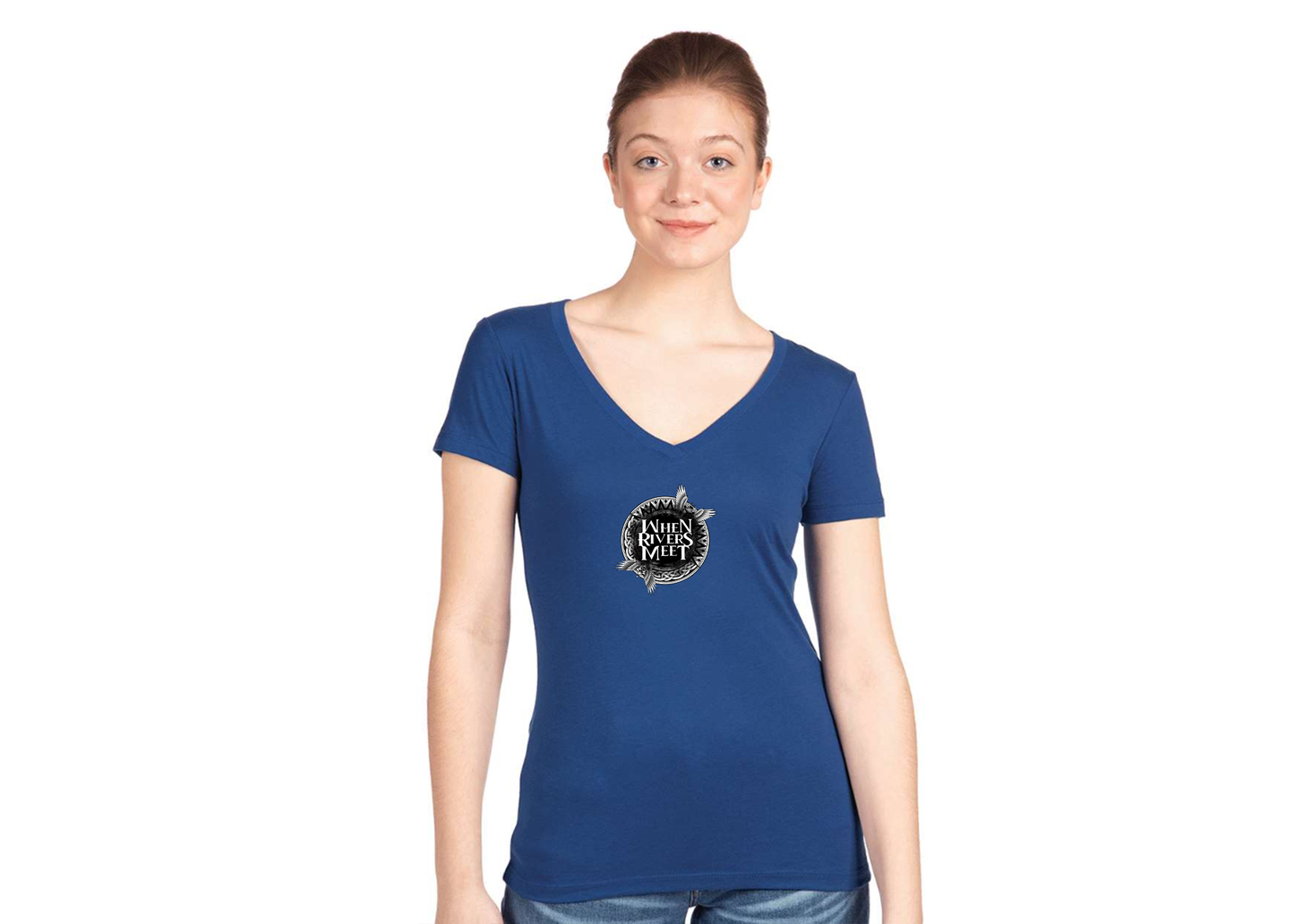 Women's When Rivers Meet Next Level V-Neck T-Shirt