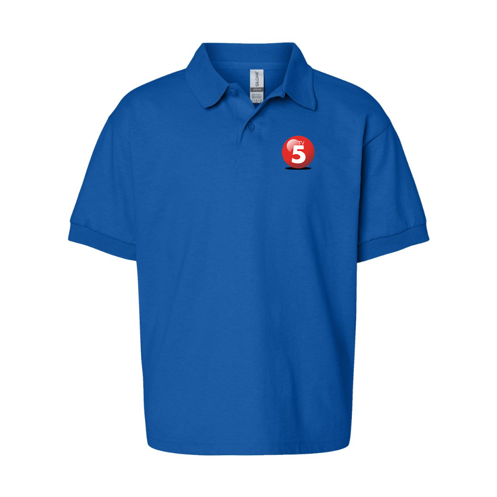 Youth ABC TV5 Logo Gildan Dry Blend Jersey Polo