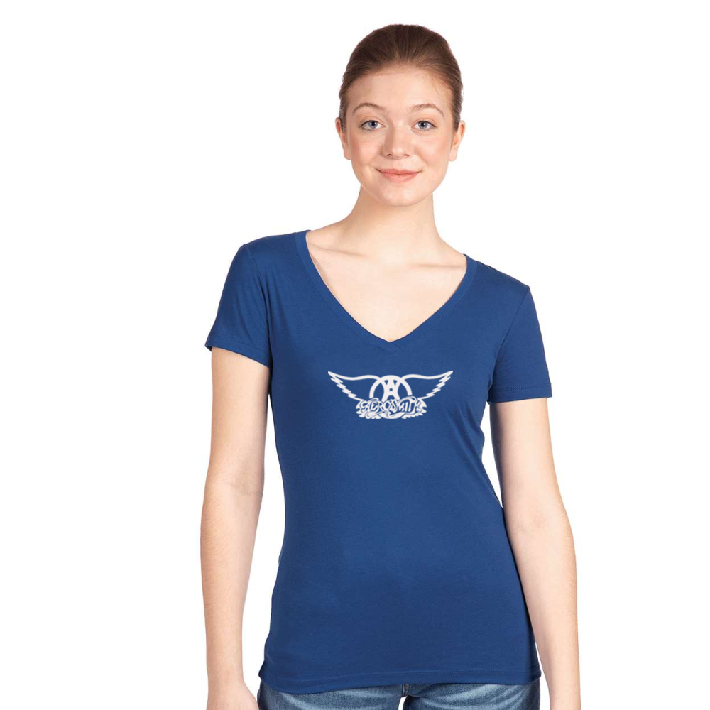 Women's Aerosmith Logo  Next Level V-Neck T-Shirt