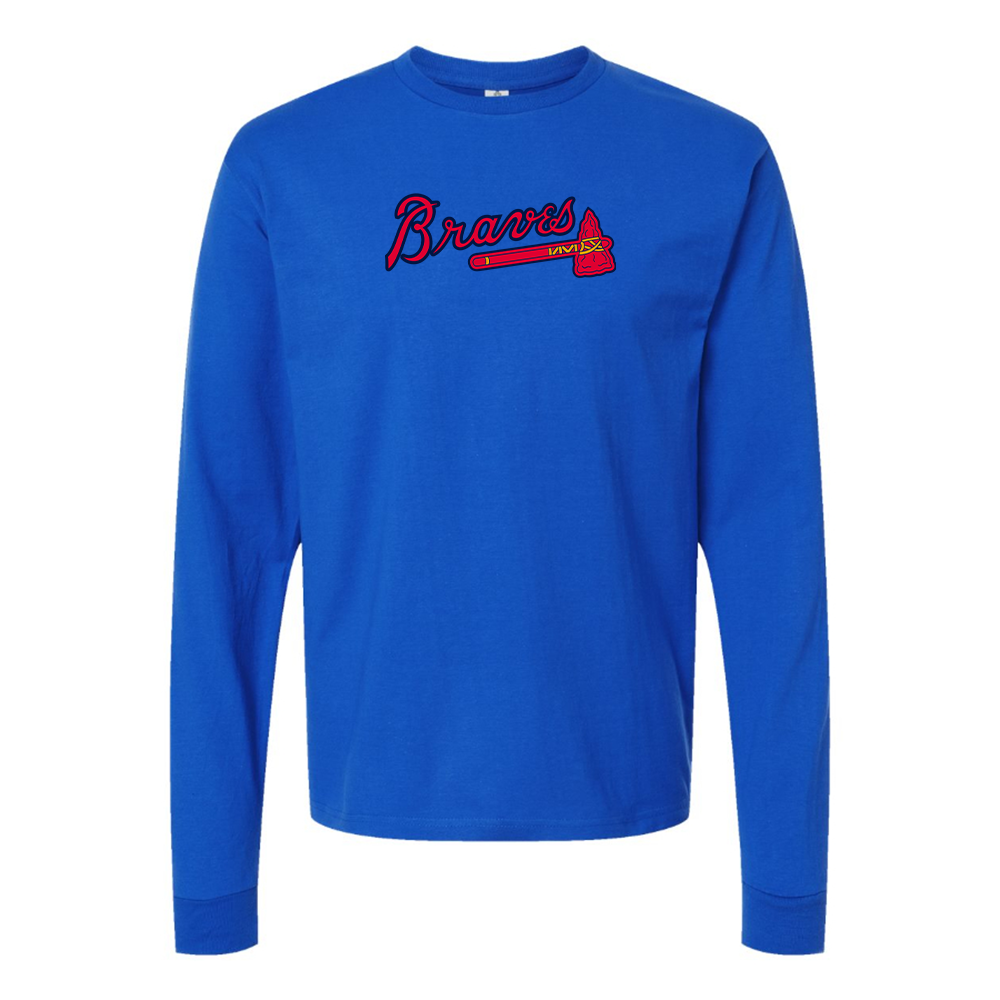 Youth Atlanta Braves Logo Cotton Long Sleeve T-Shirt