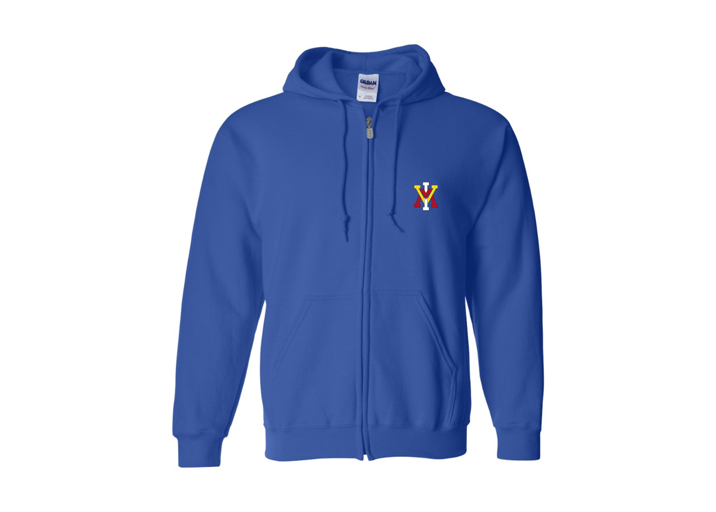 Men's VMI Keydets Gildan  Heavy Blend Full Zip Hooded Sweatshirt