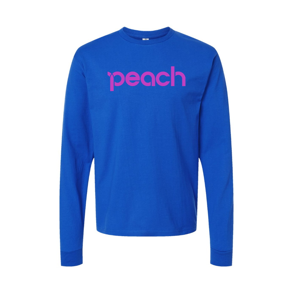 Men's Peach Aviation Logo Long Sleeve T-Shirt