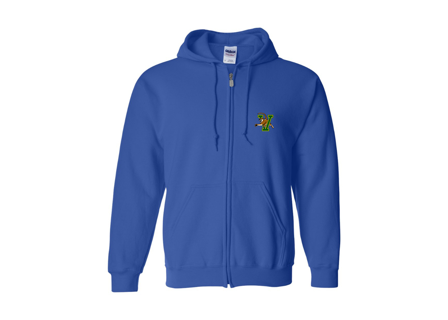 Men's Vermont Catamounts Gildan  Heavy Blend Full Zip Hooded Sweatshirt