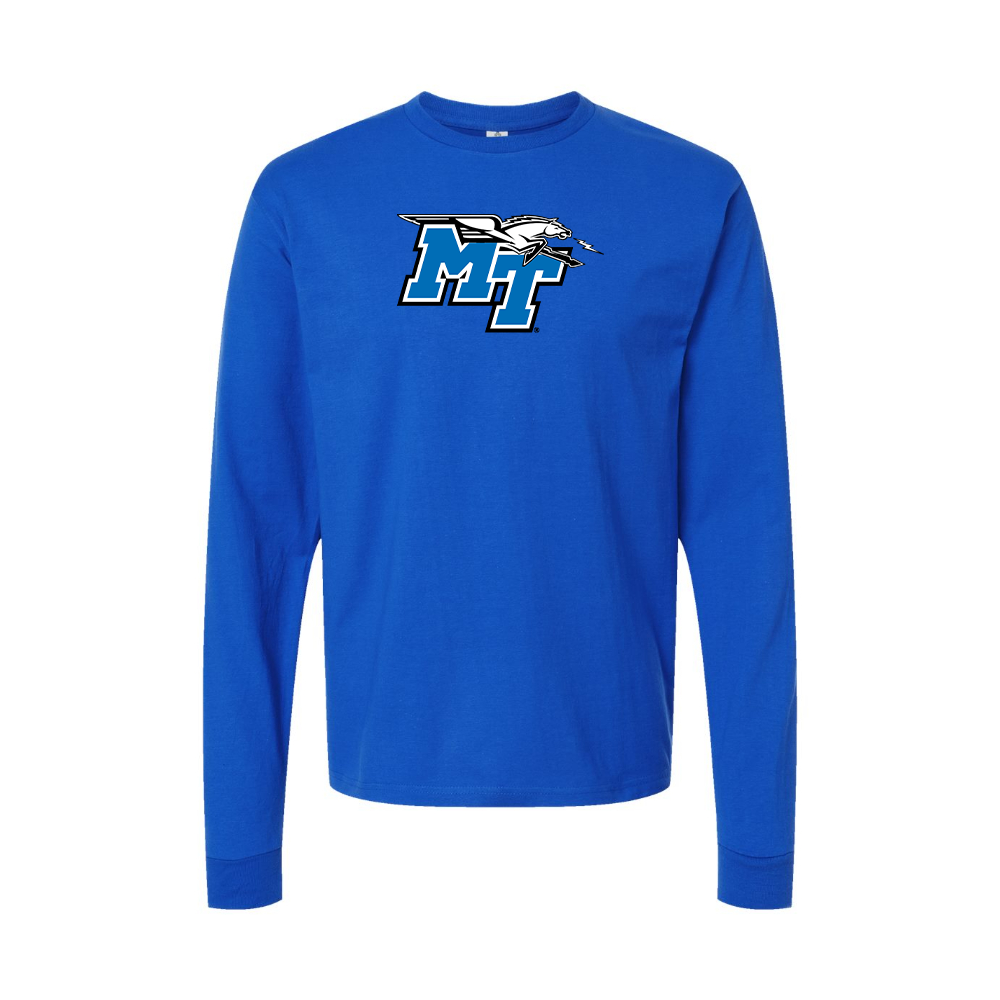 Youth Middle Tennessee Blue Raiders Logo Cotton Long Sleeve T-Shirt