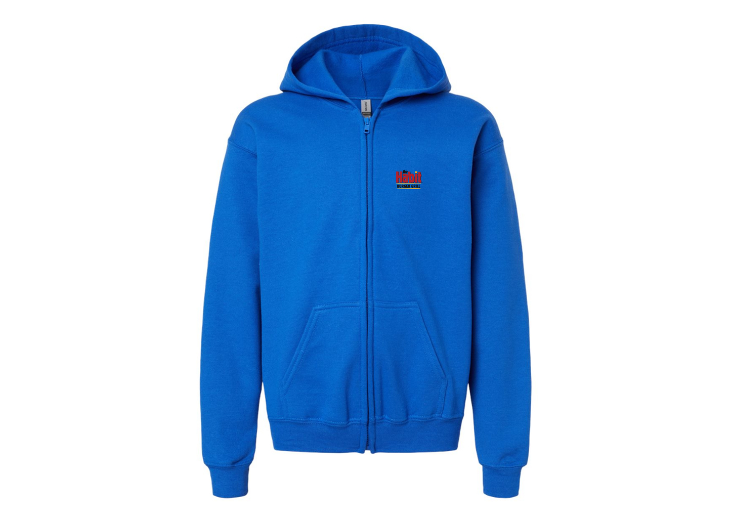Gildan Heavy Blend Youth The Habit Burger Grill Full Zip Hooded Sweatshirt