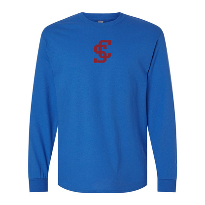 Men's Santa Clara Broncos Logo  Gildan Heavy Cotton Long Sleeve T-Shirt