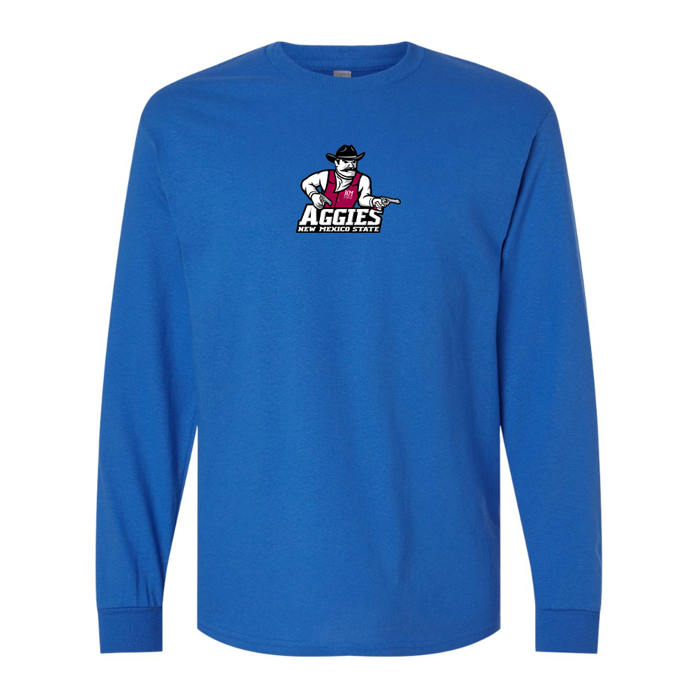 Men's Aggies New Mexico State Logo Gildan Heavy Cotton Long Sleeve T-Shirt