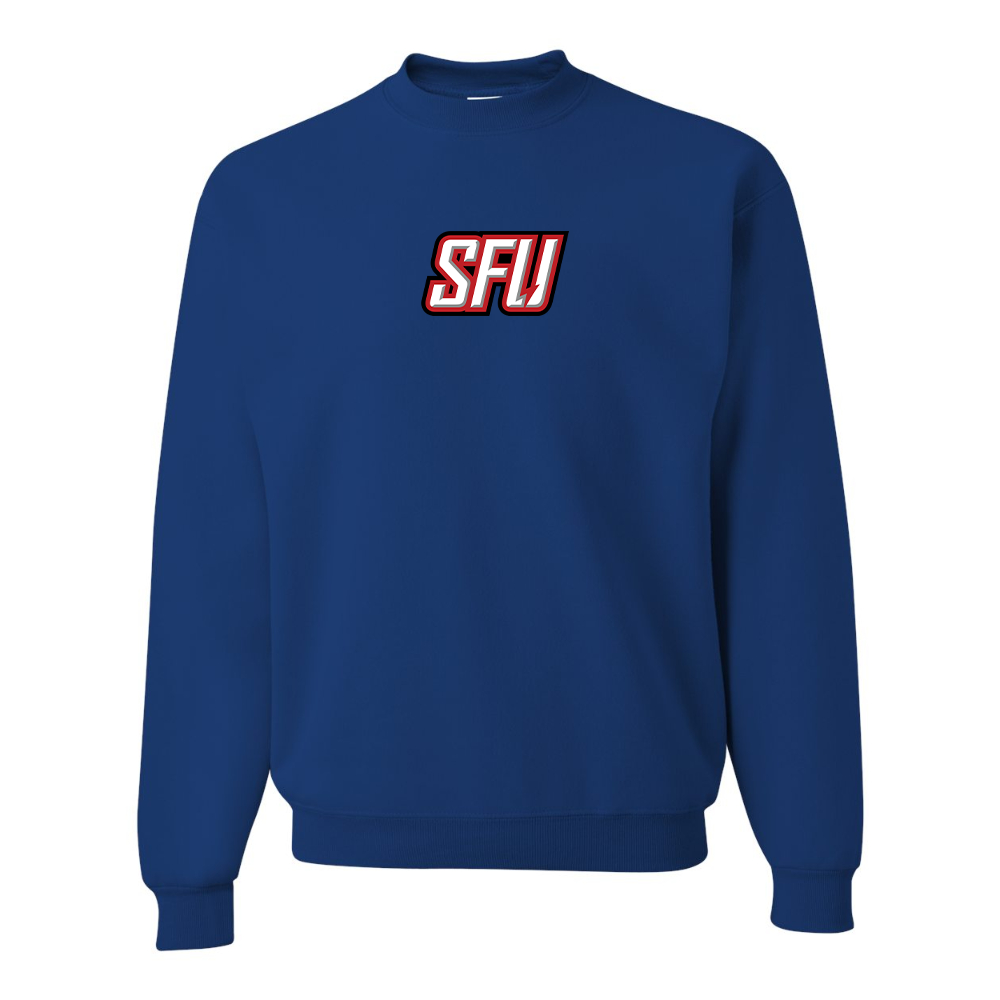 Men's Saint Francis Red Flash Logo JERZEES NuBlend Crewneck Sweatshirt