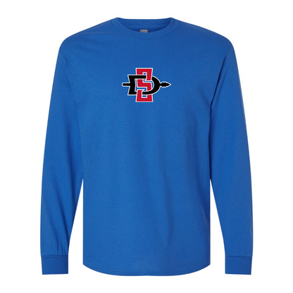 Men's San Diego State Aztecs Logo Gildan Heavy Cotton Long Sleeve T-Shirt