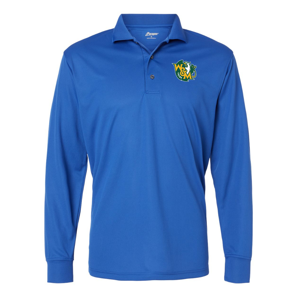 Men's William and Mary Tribe Paragon Prescott Long Sleeve Polo