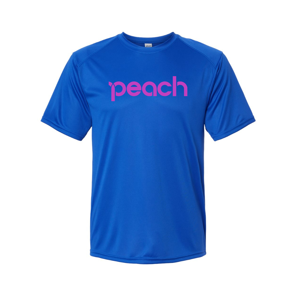 Men's Peach Aviation Logo Polyester T-Shirt