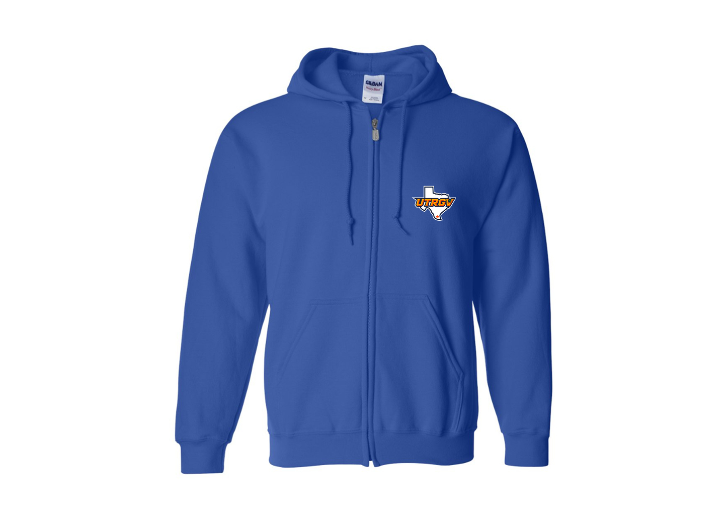 Men's UTRGV Vaqueros Gildan  Heavy Blend Full Zip Hooded Sweatshirt