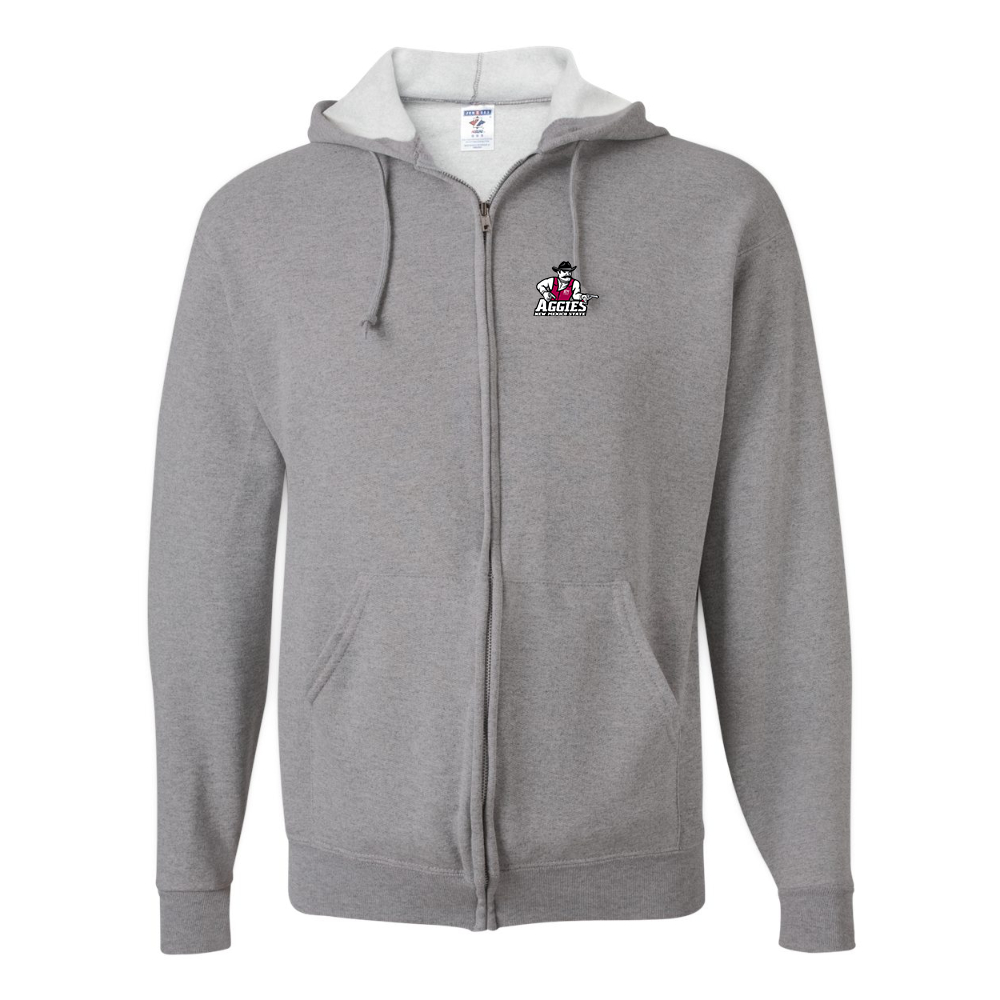Men's Aggies New Mexico State Logo JERZEES NuBlend Full-Zip Hooded Sweatshirt