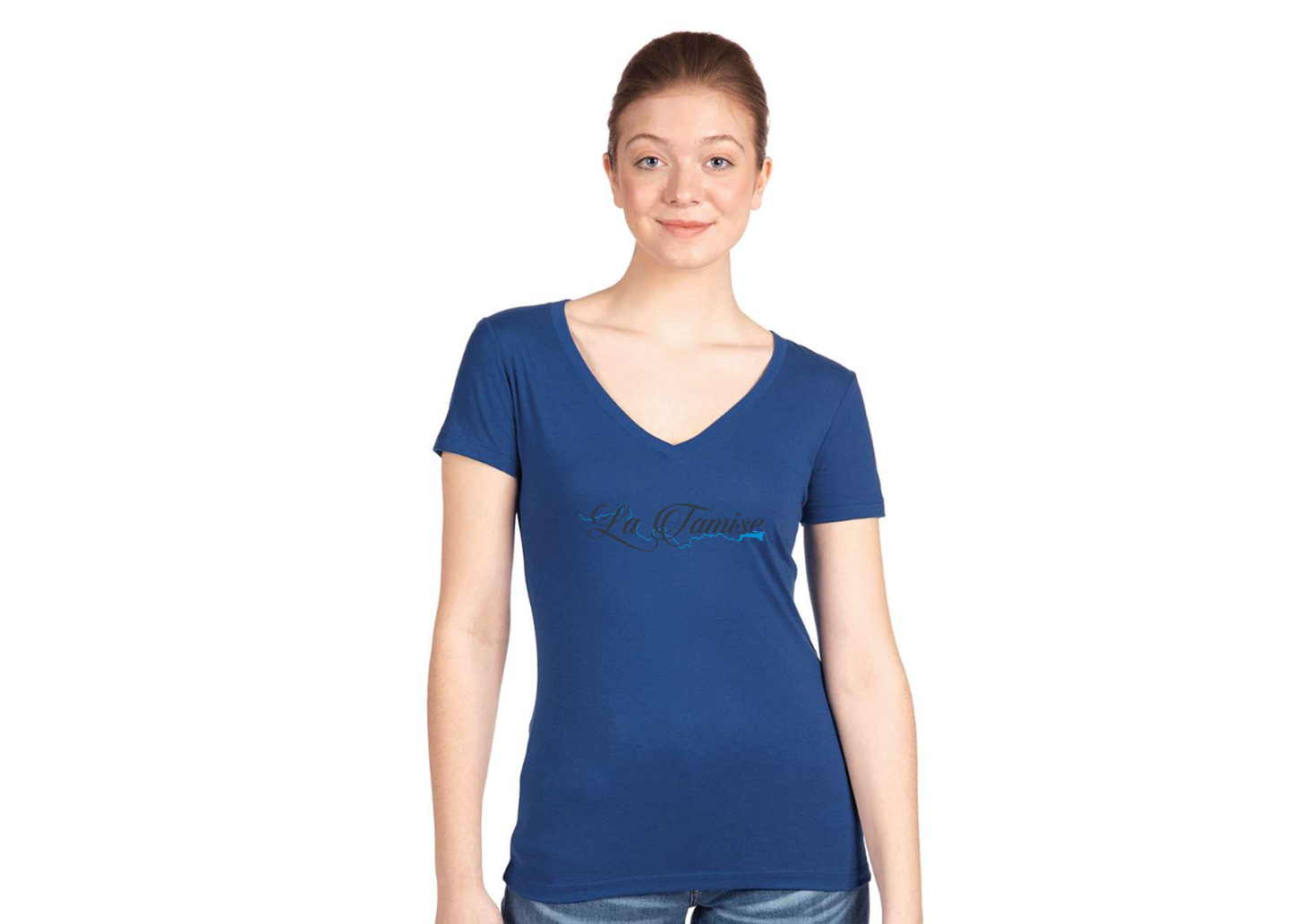 Women's La Tamise Logo  Next Level V-Neck T-Shirt