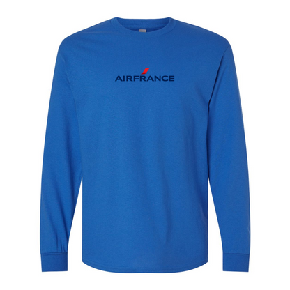 Men's Air France Logo Gildan Heavy Cotton Long Sleeve T-Shirt