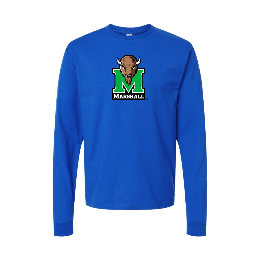 Youth Marshall Thundering Herd Logo Cotton Long Sleeve T-Shirt