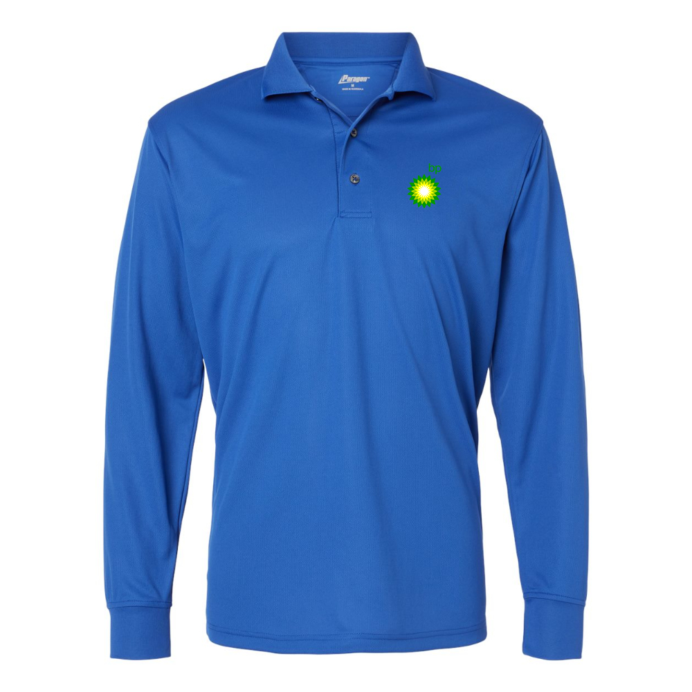 Men's BP Oil Logo Paragon Prescott Long Sleeve Polo