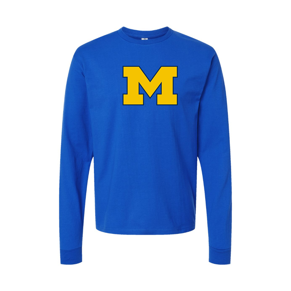 Youth Michigan Wolverines Logo Cotton Long Sleeve T-Shirt