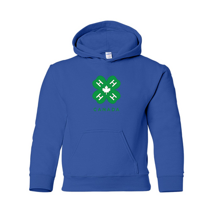 Youth 4H Canada Logo Gildan Heavy Blend  Hooded Sweatshirt