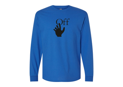 Men's Off-White Hand Gildan Heavy Cotton Long Sleeve T-Shirt