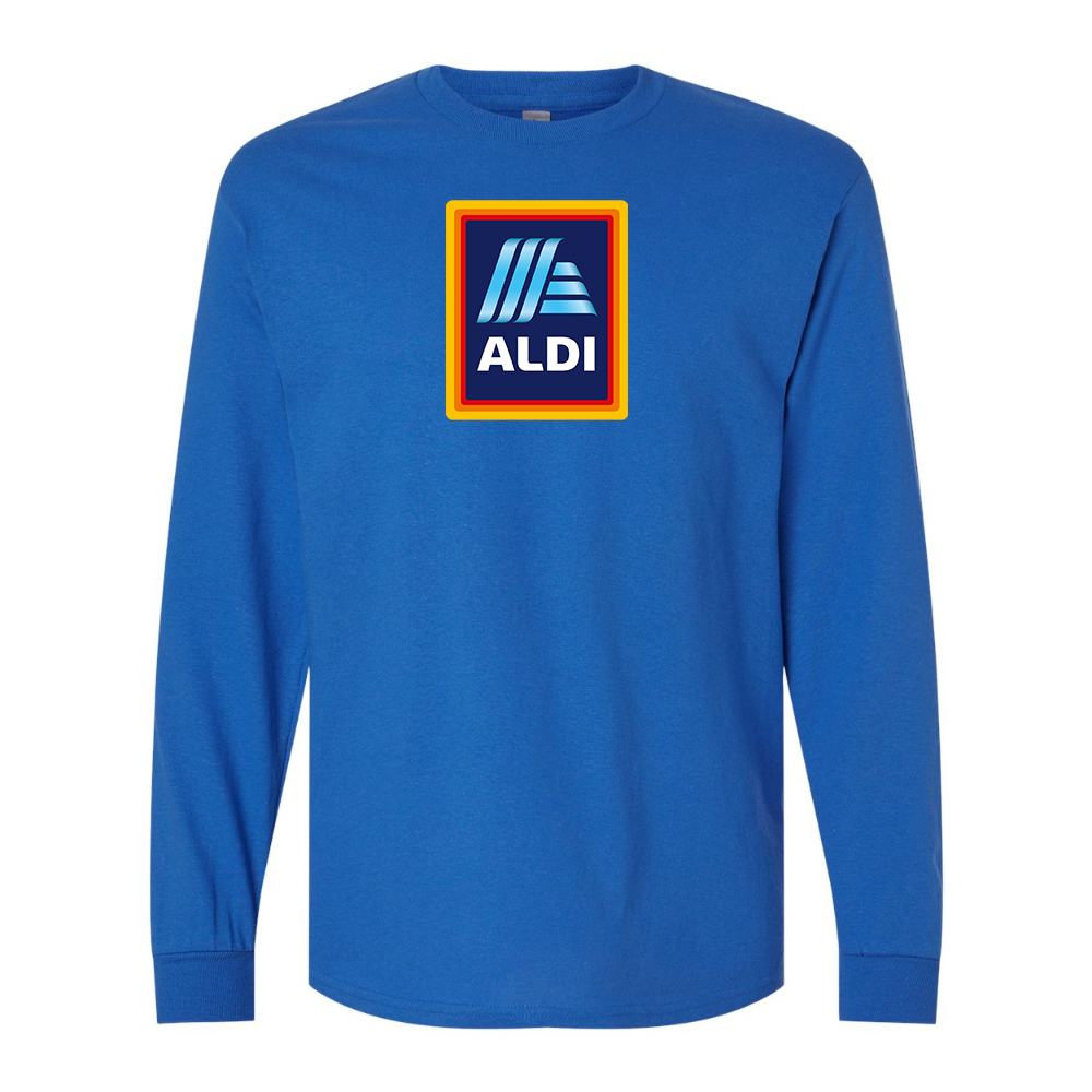 Men's Aldi Logo Gildan Heavy Cotton Long Sleeve T-Shirt