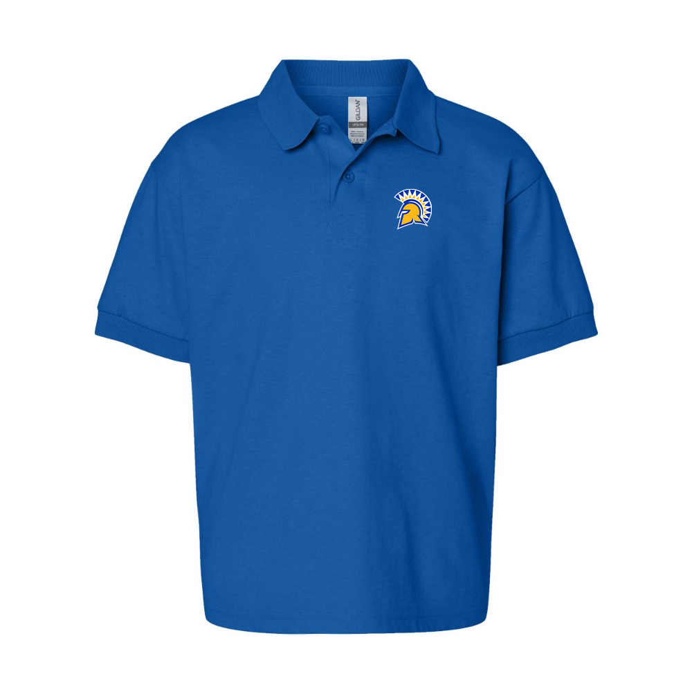Youth San Jose State Spartans Logo Gildan Dry Blend Jersey Polo
