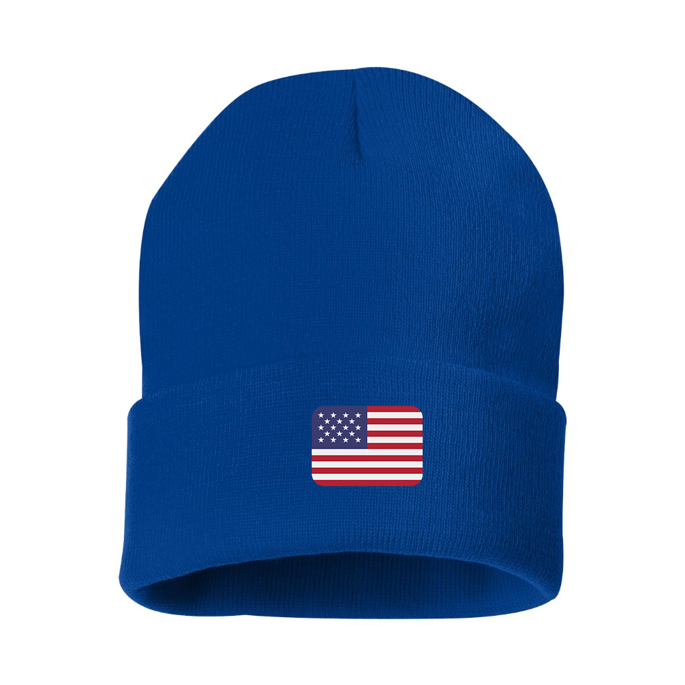 American-Flag-Emoji Beanie Hat