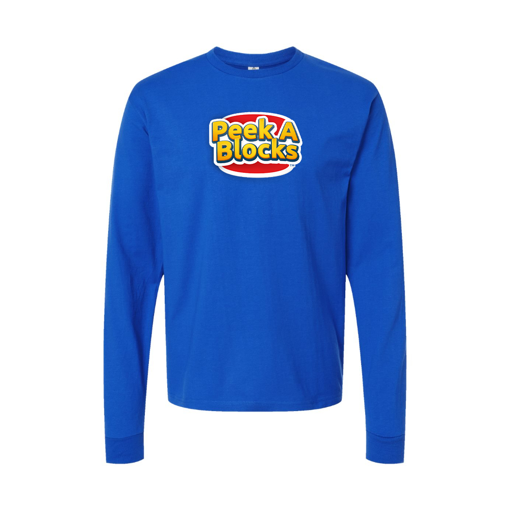 Youth Peek A Blocks Logo Cotton Long Sleeve T-Shirt