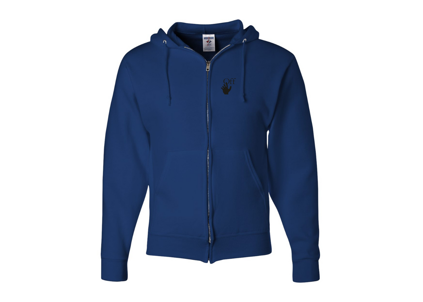 Men's Off-White Hand JERZEES NuBlend Full-Zip Hooded Sweatshirt