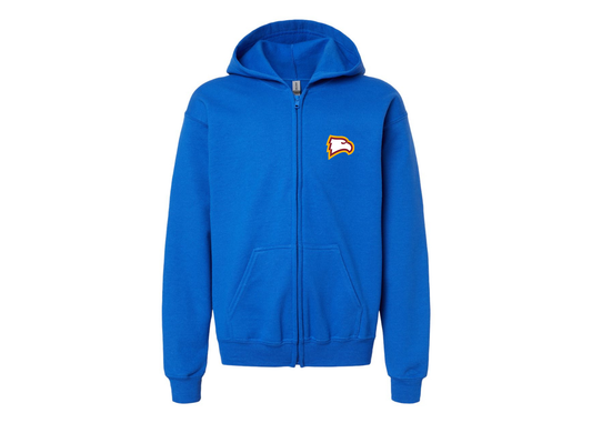 Gildan Heavy Blend Youth Winthrop Eagles Full Zip Hooded Sweatshirt