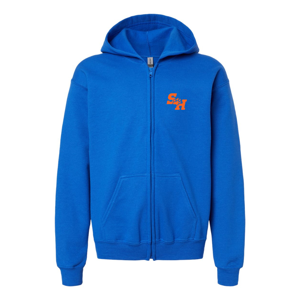 Gildan Heavy Blend Youth Sam Houston State Bearkats Logo Full Zip Hooded Sweatshirt