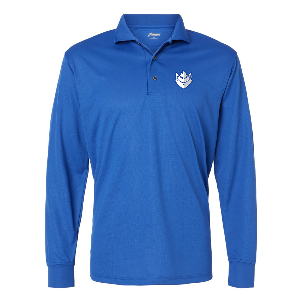 Men's  Saint Louis Billikens Logo Paragon Prescott Long Sleeve Polo