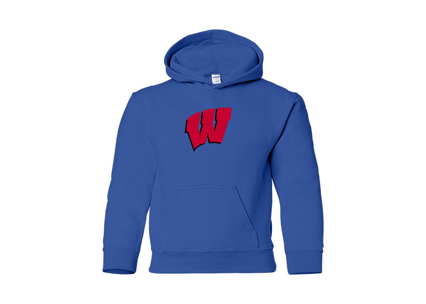 Youth Wisconsin Badgers Gildan Heavy Blend  Hooded Sweatshirt