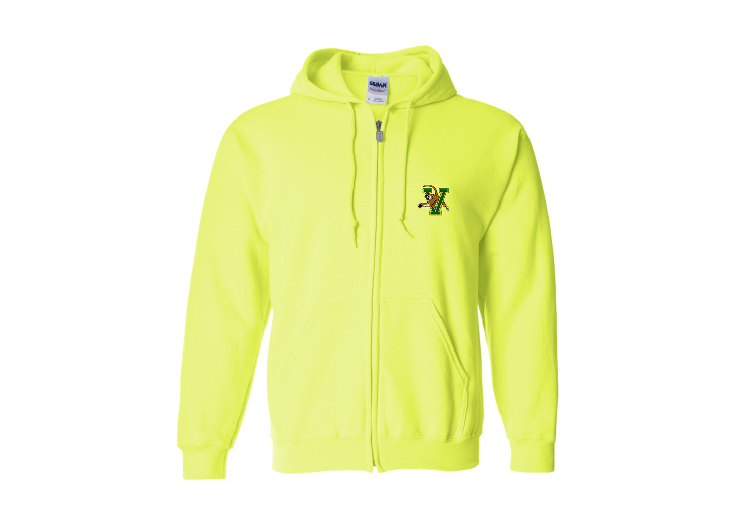 Men's Vermont Catamounts Gildan  Heavy Blend Full Zip Hooded Sweatshirt