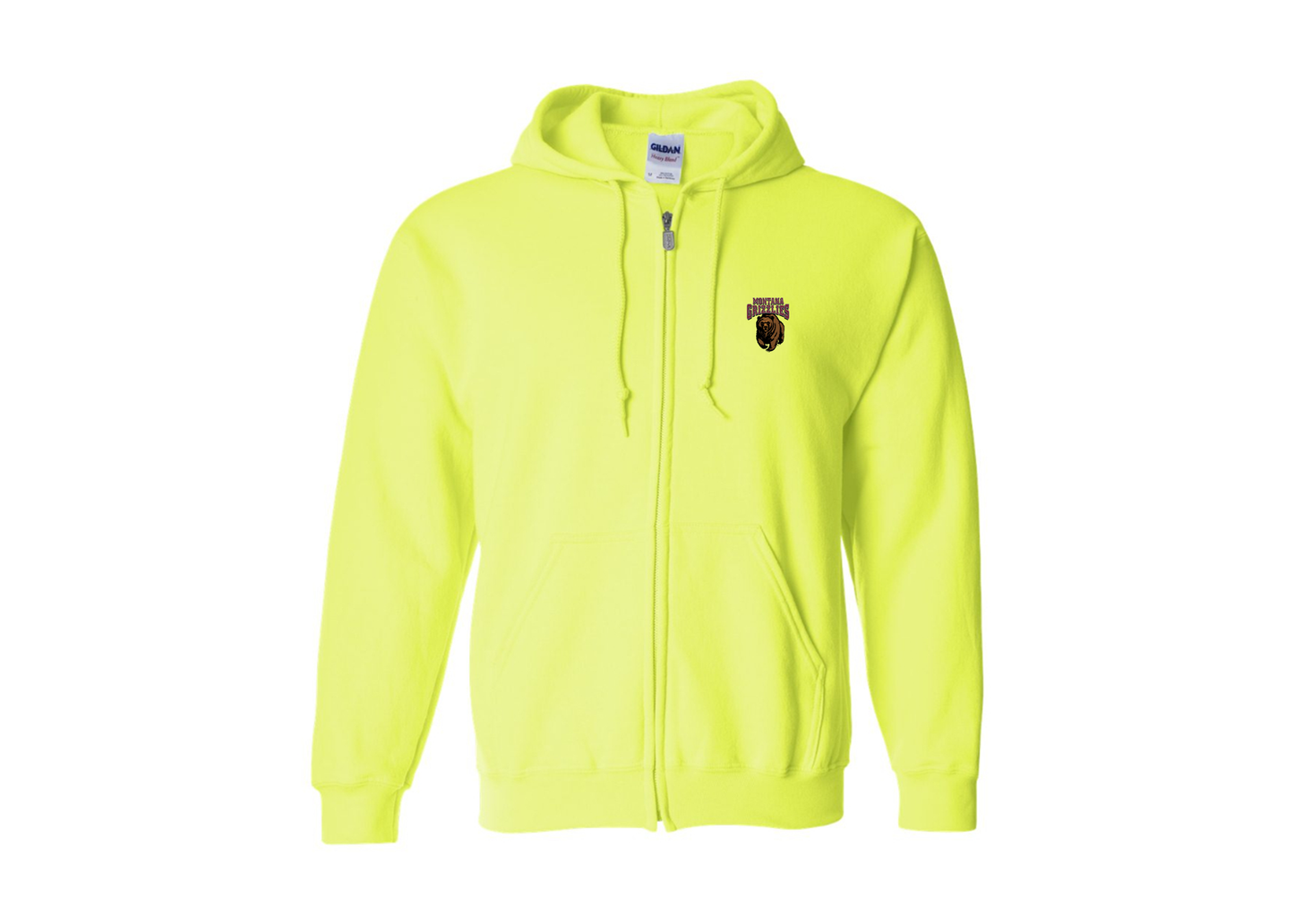 Men's Montana Grizzliesl Gildan  Heavy Blend Full Zip Hooded Sweatshirt