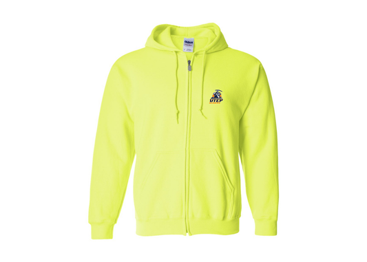 Men's UTEP Miners Gildan  Heavy Blend Full Zip Hooded Sweatshirt