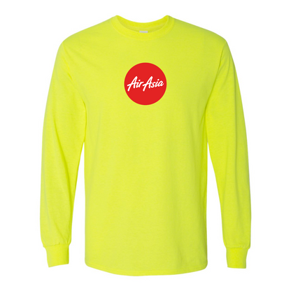 Men's Air Asia Logo Gildan Heavy Cotton Long Sleeve T-Shirt