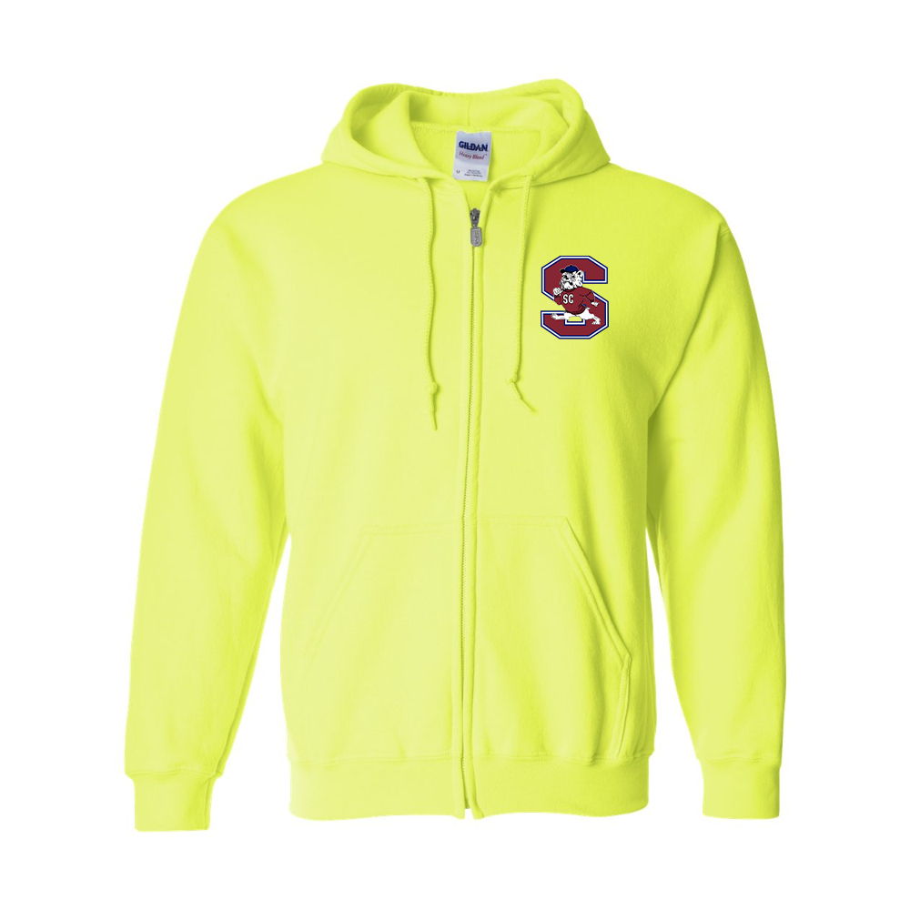 Men's South Carolina State Bulldogs Logo Gildan  Heavy Blend Full Zip Hooded Sweatshirt