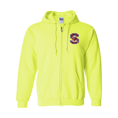 Men's South Carolina State Bulldogs Logo Gildan  Heavy Blend Full Zip Hooded Sweatshirt