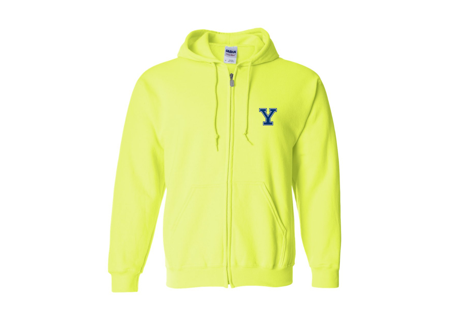 Men's Yale Bulldogs Gildan  Heavy Blend Full Zip Hooded Sweatshirt