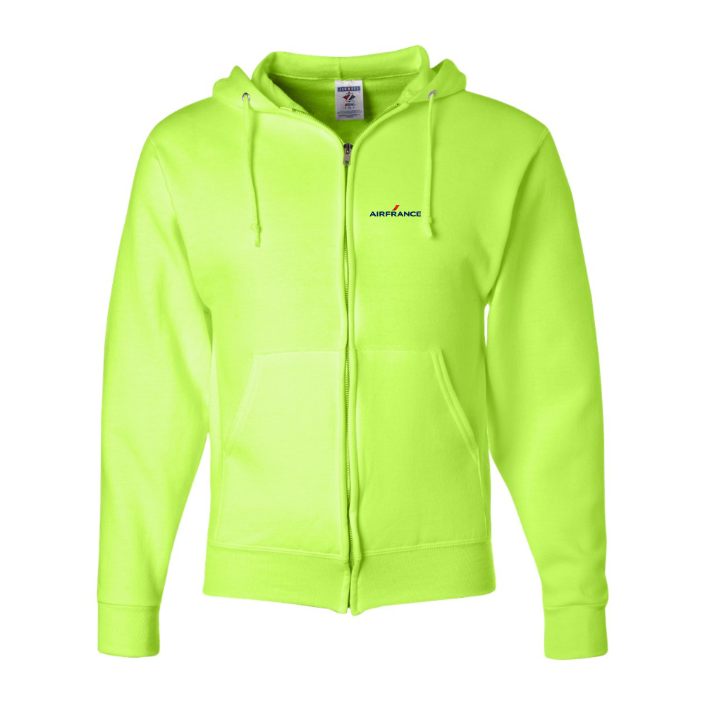 Men's Air France Logo JERZEES NuBlend Full-Zip Hooded Sweatshirt
