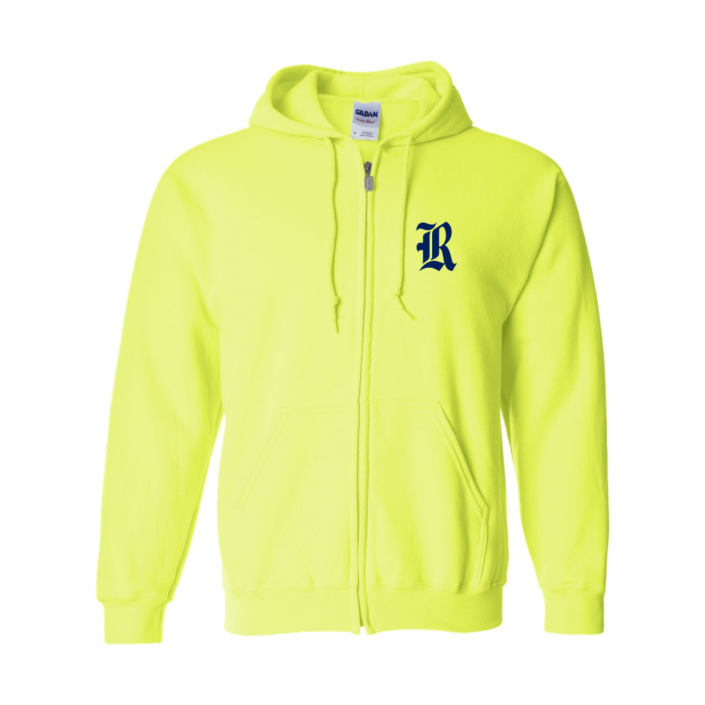 Men's Rice Owls Logo Gildan  Heavy Blend Full Zip Hooded Sweatshirt