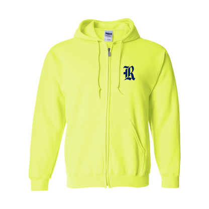 Men's Rice Owls Logo Gildan  Heavy Blend Full Zip Hooded Sweatshirt